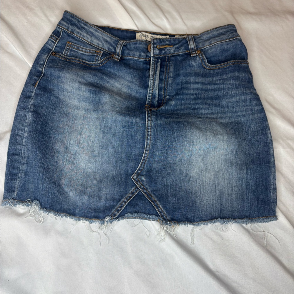 Indigo Rein Blue Denim Mini Skirt size 5/26